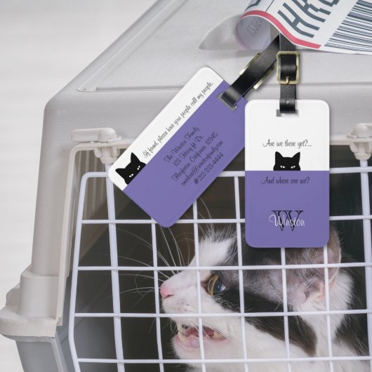 スニーキーキャットwhere are We Periwinkleペットキャリアラベル ラゲッジタグ