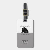 スニーキードッグwhere are私たちグレーペットキャリアラベル ラゲッジタグ (正面縦)