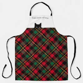 スニークイキャットウォレスレッドプレイドエプロン エプロン