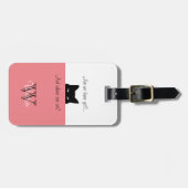 スニークキャットウィズピンクペットキャリアラベル ラゲッジタグ (正面横)