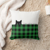 スニークキャットバッファチェックグリーンプレイド装飾用クッション クッション (ブランケット)
