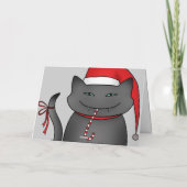 スニーククリスマス子猫ハッピーホリデーズグレー シーズンカード (裏面)
