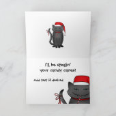 スニーククリスマス子猫ハッピーホリデーズグレー シーズンカード (内部)