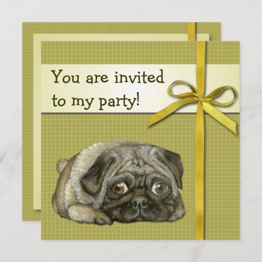 スヌグ·パグ 招待状 (正面/裏面)