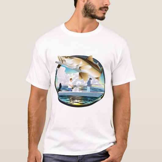 スヌック魚釣りサンセット Tシャツ (正面)