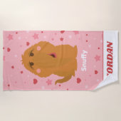 スヌフィーハート&スターズグラフィック ビーチタオル (正面)