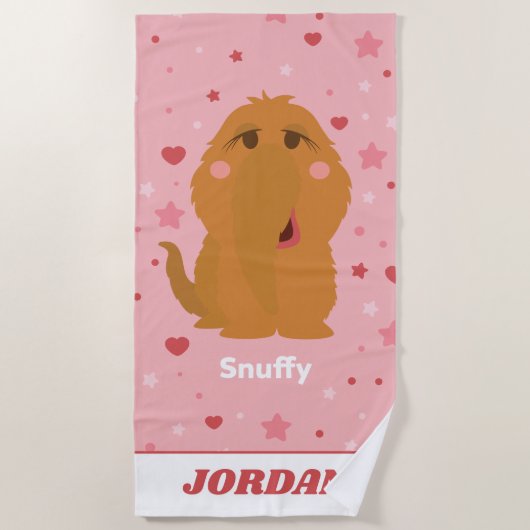 スヌフィーハート&スターズグラフィック ビーチタオル (正面)