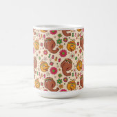 スヌフルーパグスとビッグバードグルービーの花柄 コーヒーマグカップ (中央)