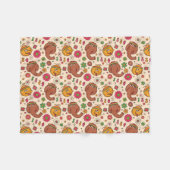 スヌフルーパグスとビッグバードグルービーの花柄 フリースブランケット (正面(横))