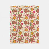 スヌフルーパグスとビッグバードグルービーの花柄 フリースブランケット (正面)