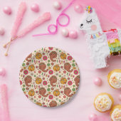 スヌフルーパグスとビッグバードグルービーの花柄 ペーパープレート (パーティー)