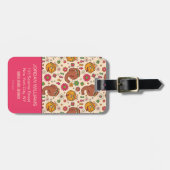 スヌフルーパグスとビッグバードグルービーの花柄 ラゲッジタグ (正面横)