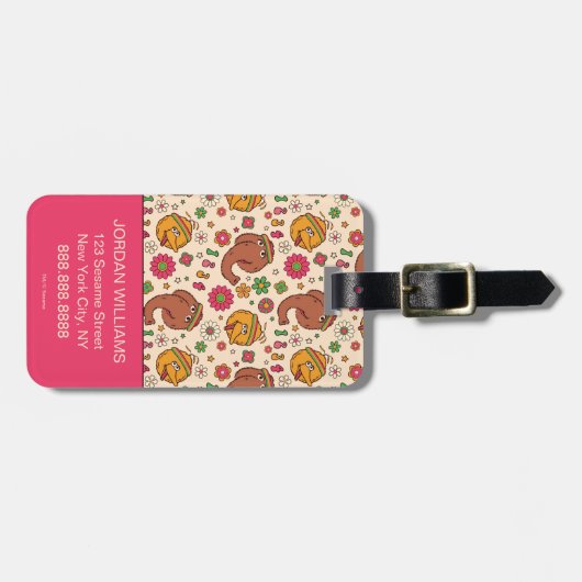 スヌフルーパグスとビッグバードグルービーの花柄 ラゲッジタグ (正面横)