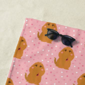 スヌフルーパグスピンク水玉模様パターン ビーチタオル (インサイチュ)