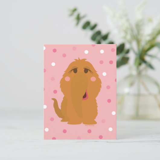 スヌフルーパグスピンク水玉模様パターン ポストカード (スタンド正面)