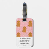 スヌフルーパグスピンク水玉模様パターン ラゲッジタグ (裏面縦)