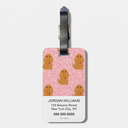 スヌフルーパグスピンク水玉模様パターン ラゲッジタグ (裏面縦)