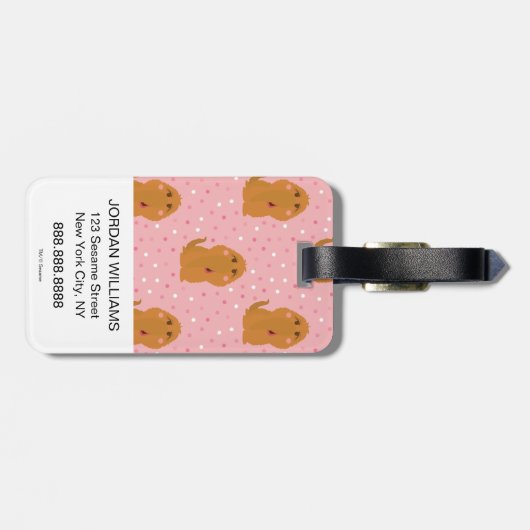 スヌフルーパグスピンク水玉模様パターン ラゲッジタグ (裏面横)