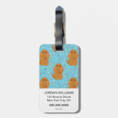 スヌフルーパグスブルースターズ&ドットパターン ラゲッジタグ (裏面縦)