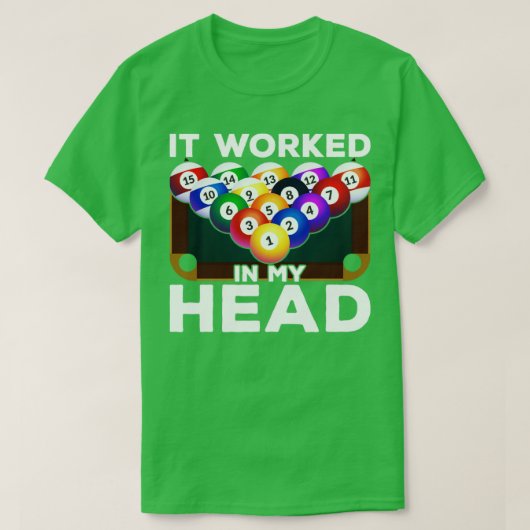 スヌーおもしろいカー選手プールビリヤード Tシャツ (デザイン正面)