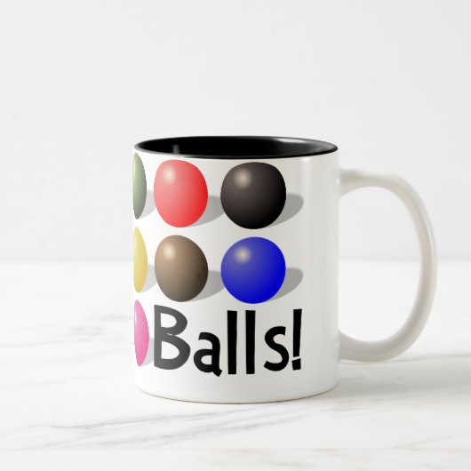 スヌーカーのプレーヤーおよびすべてのための球のマグ! ツートーンマグカップ (右)