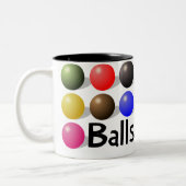 スヌーカーのプレーヤーおよびすべてのための球のマグ! ツートーンマグカップ (左)