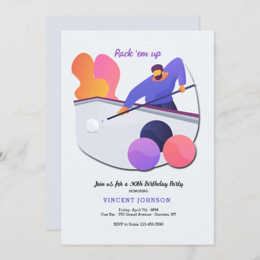 スヌーカーの招待状 招待状 (正面/裏面)