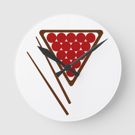 スヌーカーの棚およびスヌーカーの手掛り ラウンド壁時計 (正面)