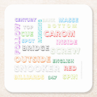 スヌーカーをテーマにしたコースター スクエアペーパーコースター