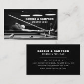 スヌーカークラブポートレート、プール&スヌーカープレーヤー/クラブ 名刺 (正面/裏面)