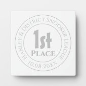 スヌーカーチームスヌーカーリーグ1位賞賞受賞 フォトプラーク (正面)