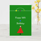 スヌーカーデザインパーソナライズされた18番目の誕生日カード カード (黄色い花)