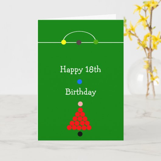 スヌーカーデザインパーソナライズされた18番目の誕生日カード カード (黄色い花)