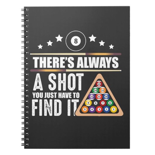 スヌーカーファンのためのビリヤードのチームプールプレーヤーのギフト ノートブック (正面)