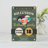 スヌーカープール誕生日パーティー招待ビリヤード 招待状 (スタンド正面)