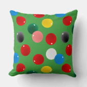 スヌーカーボールパターン(の模様が)あるおもしろい クッション (正面)