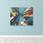 スヌーカーボール – カラフル抽象芸術油彩画 キャンバスプリント (インサイチュ (ウッドフロア))