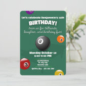 スヌーカー招待状プール誕生日パーティビリヤード・スポーツ 招待状 (スタンド正面)