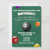 スヌーカー招待状プール誕生日パーティビリヤード・スポーツ 招待状 (正面)