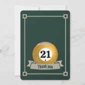 スヌーカー招待状プール誕生日パーティビリヤード・スポーツ 招待状 (裏面)