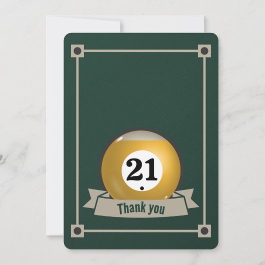 スヌーカー招待状プール誕生日パーティビリヤード・スポーツ 招待状 (裏面)