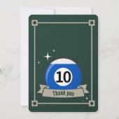 スヌーカー招待状プール誕生日パーティビリヤード・ボール 招待状 (裏面)