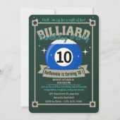 スヌーカー招待状プール誕生日パーティビリヤード・ボール 招待状 (正面)