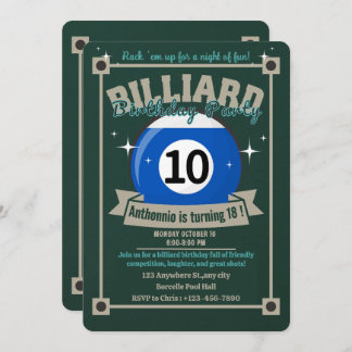 スヌーカー招待状プール誕生日パーティビリヤード・ボール 招待状