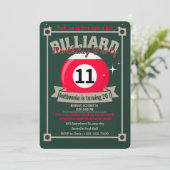 スヌーカー招待状プール誕生日パーティビリヤード・ボール 招待状 (スタンド正面)