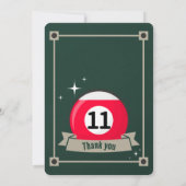 スヌーカー招待状プール誕生日パーティビリヤード・ボール 招待状 (裏面)