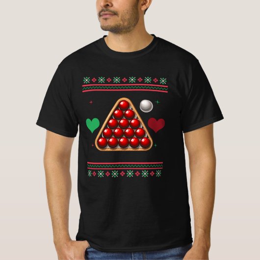 スヌーカー醜いクリスマスセータークリスマス Tシャツ (正面)