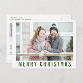 スヌーズグリーンリー文字メリークリスマスフォトコラージュ ポストカード (正面/裏面)