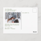 スヌーズグリーンリー文字メリークリスマスフォトコラージュ ポストカード (裏面)