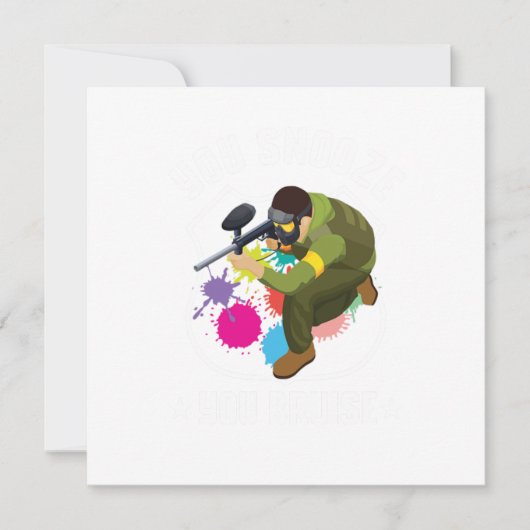 スヌーズスヌーズで打撲！ペイントボールプレイヤーのマーカギフト 招待状 (正面)